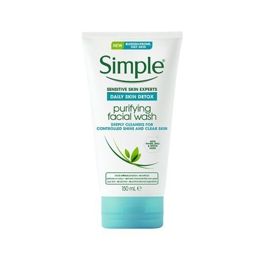 Uk sữa rửa mặt ít bọt Simple daily detox purifying skin face 150ml