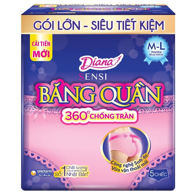 Bang ve sinh Diana Sensi Dang quan size m-l goi 5 mieng