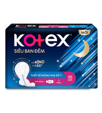 Băng vệ sinh Kotex siêu ban đêm có canh 35CM 3 miếng