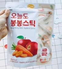 Bánh ăn dặm gạo hữu cơ bong bong stick mandarin vị táo, cà rốt cho bé từ 8M