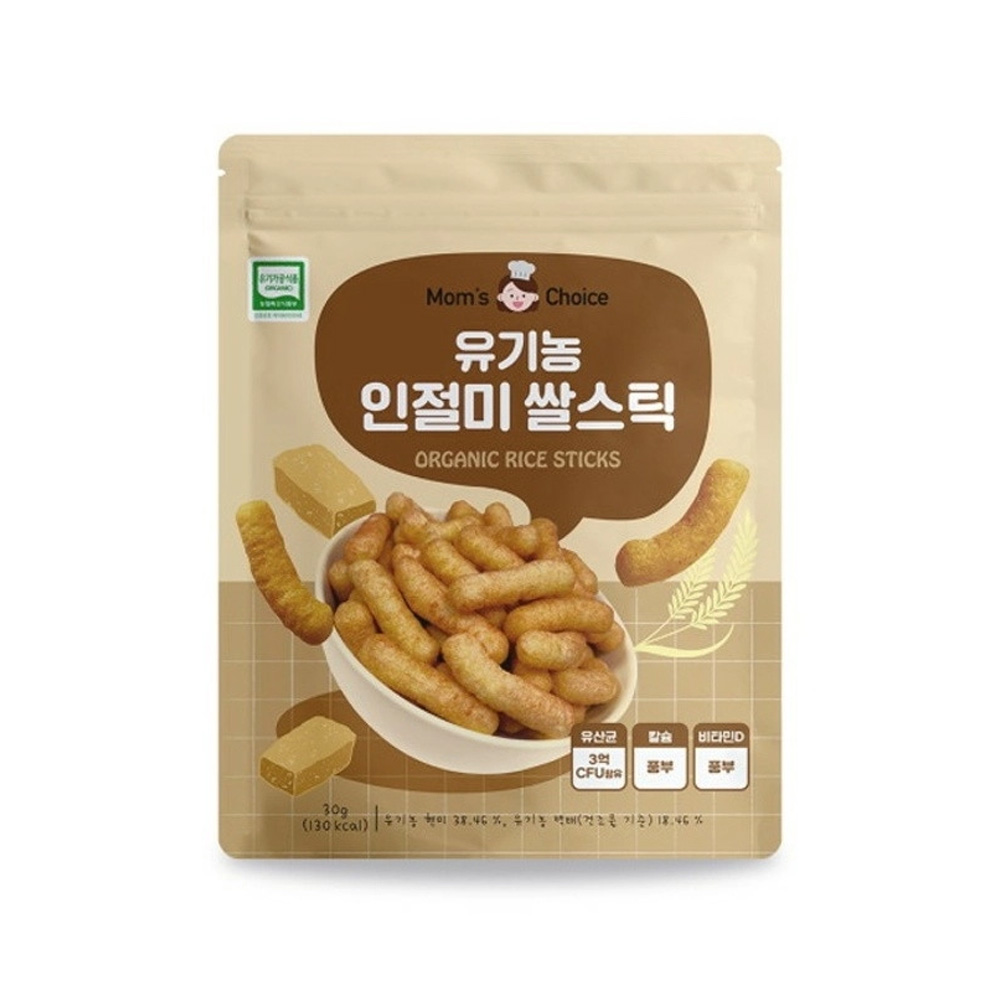 Bánh gạo que ngắn mom’s choice Hàn Quốc đậu nành 30g cam