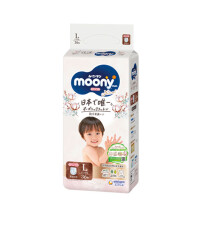Michibaby- tã bỉm Moony Natural trắng dán/quần nb62/s58/m46/l38/l36/xl32 michi baby MC555