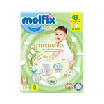 Bỉm quần Molfix Natural Organic sợi tre m76+8 ultra Jumbo 6-11KG