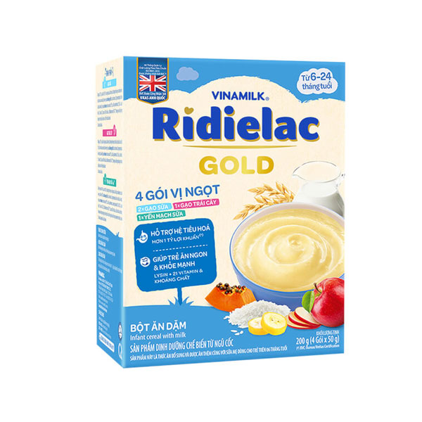 Bột ăn dặm Ridielac Gold gạo sữa cho bé từ 7-24 tháng tuổi