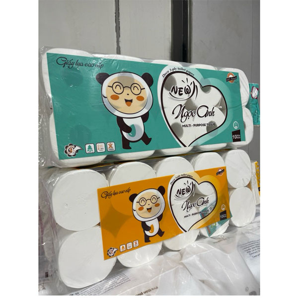 Giấy vs Ngọc anh 12 cuộn X3 lớp