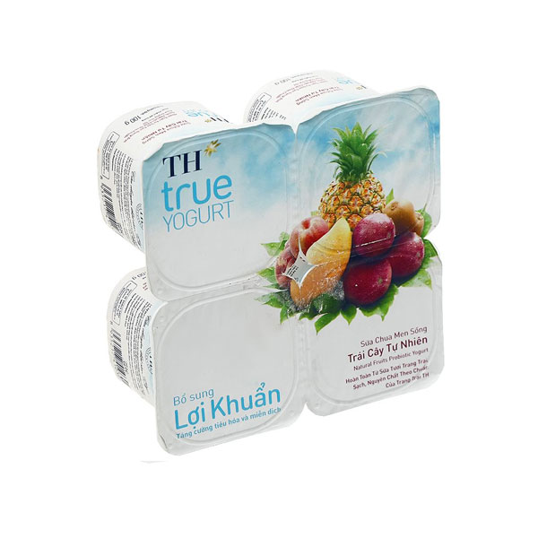Sữa chua men sống vị trái cây Tự Nhiên TH hộp 100g