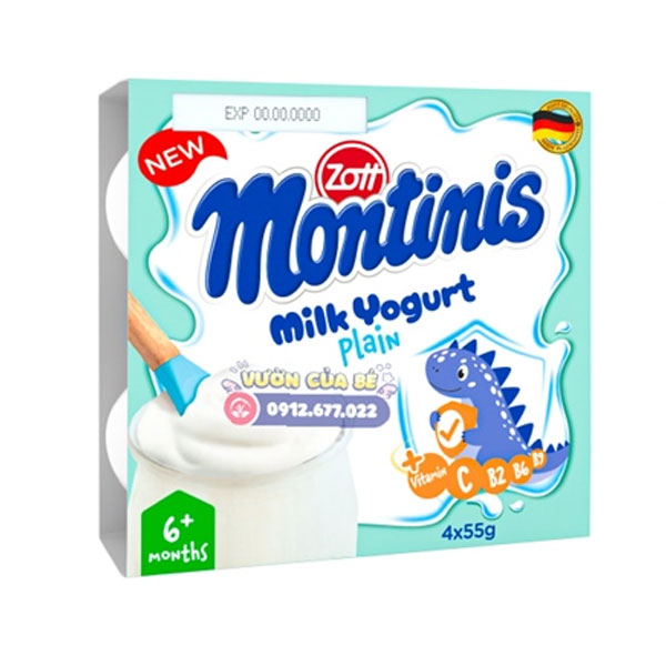 Váng sữa Monte của Đức hương vani (vỉ 4 hộp)