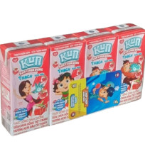 Sữa chua uống tiệt trùng Kun Hương kem dâu có thạch lốc 4 hộp x 170ml
