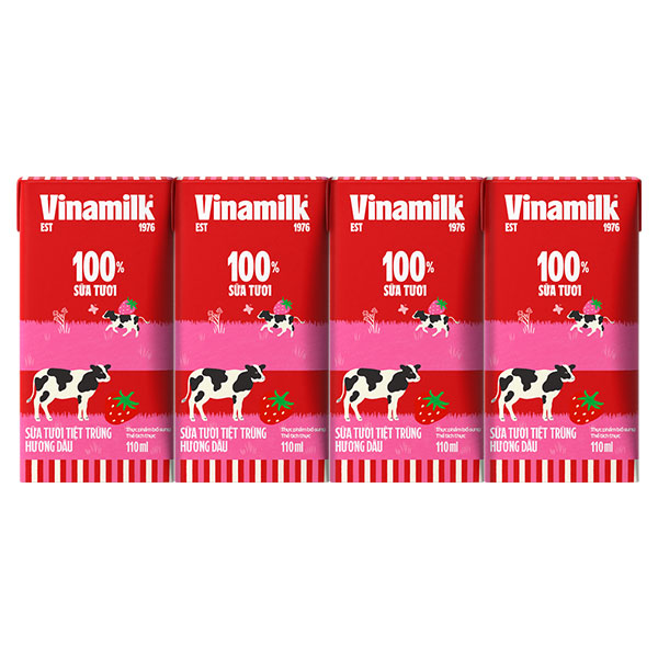 Sữa tươi 100% VNM Dâu 110ml