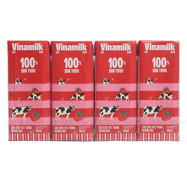 Sữa tươi 100% VNM DÂU 180ml