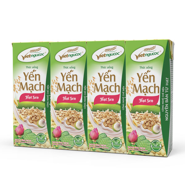 Thức uống yến mạch hạt sen vietngucoc 180ml oats & Lotus seed drink 180ml