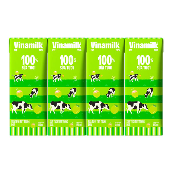 Thùng 48 hộp sữa tươi Vinamilk 100% dừa 180ml