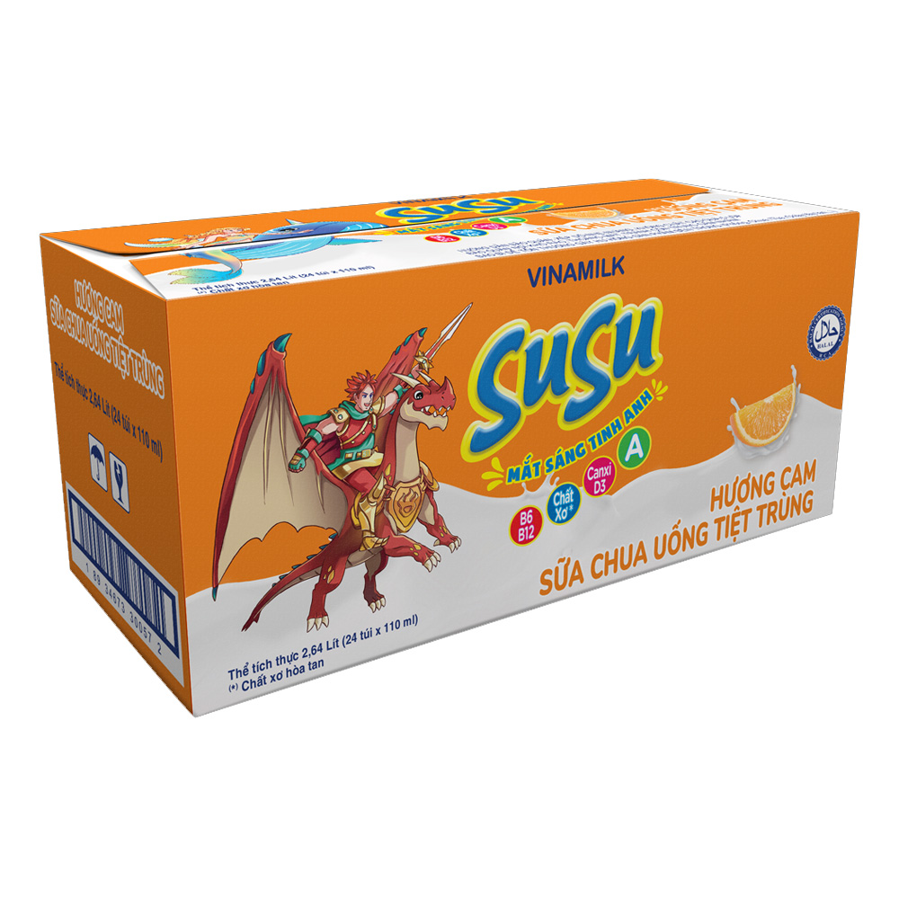 Sữa chua uống tiệt trùng Vinamilk Susu Hương cam túi 110ml