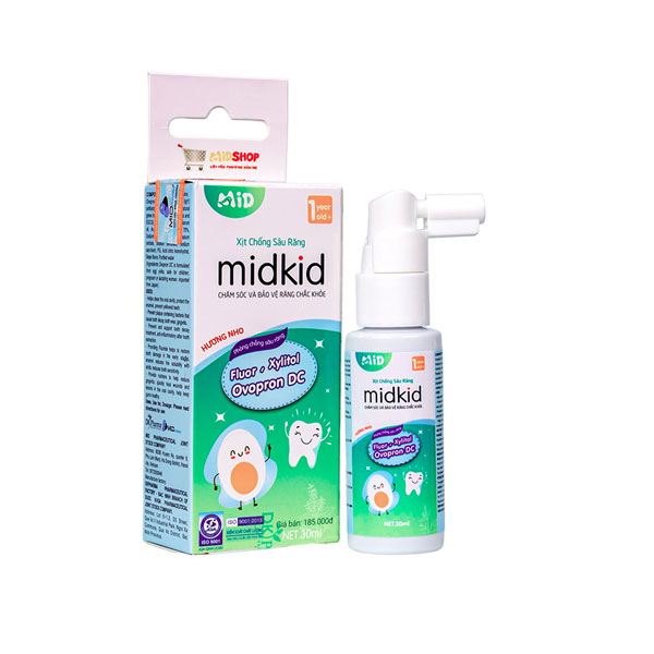 Xịt chống sâu răng midkid. phòng ngừa sâu, sún, mủn răng ở trẻ nhỏ 1 tuổi