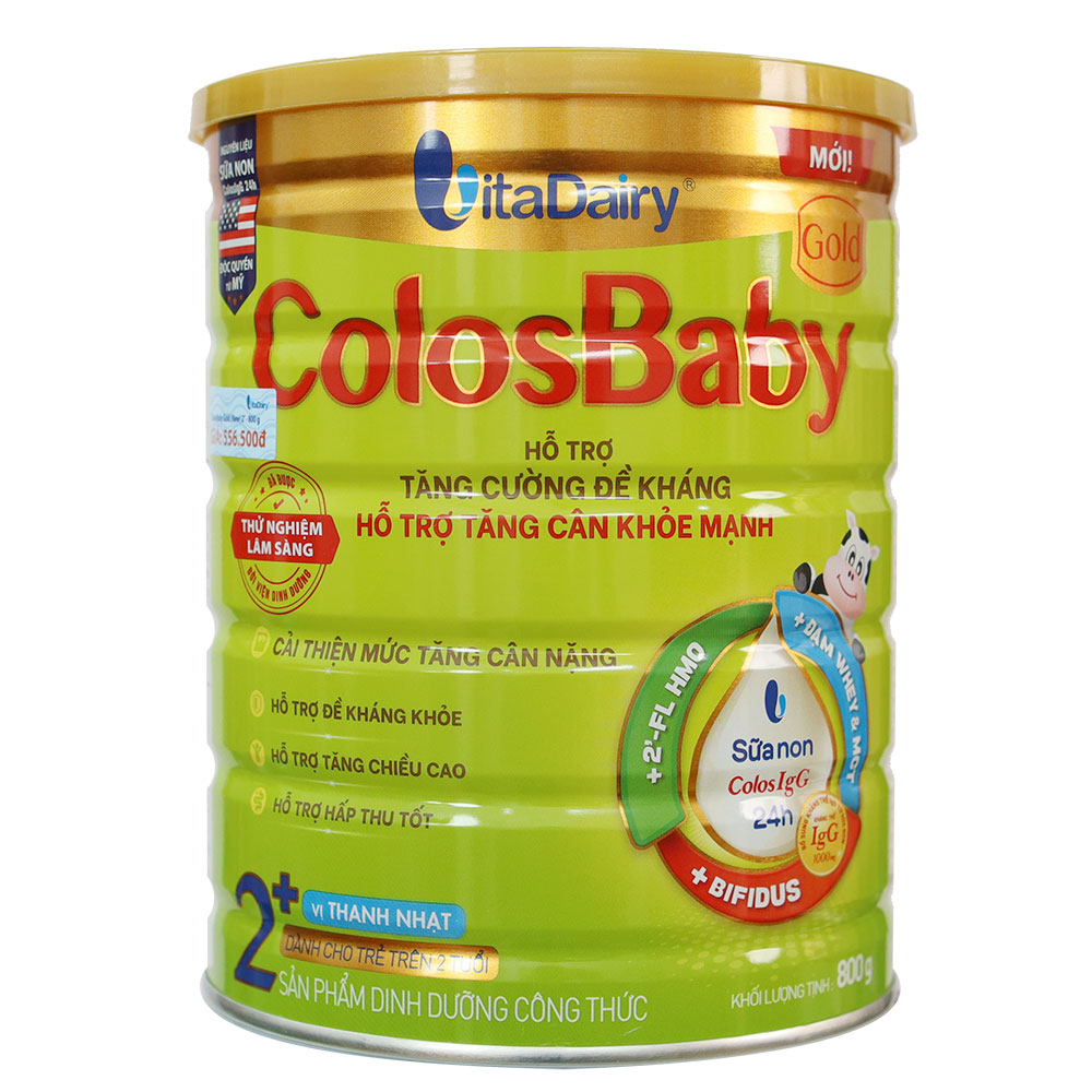 Sữa bột Vitadairy Colosbaby Gold vị thạnh nhạt 2+ 800g