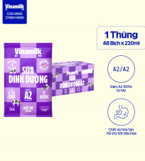 Sữa dinh dưỡng Vinamilk A2 ít đường 220ml Bịch
