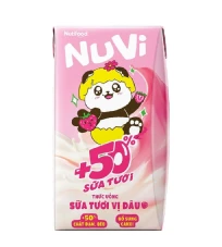 Sữa tươi Nuvi vị dâu +50% sữa tươi
