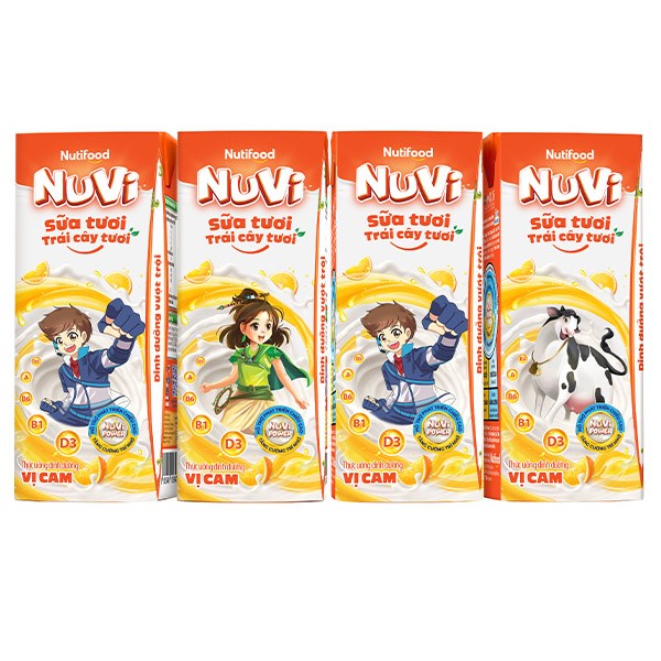 Sữa tươi vị cam Nuvi 180ml